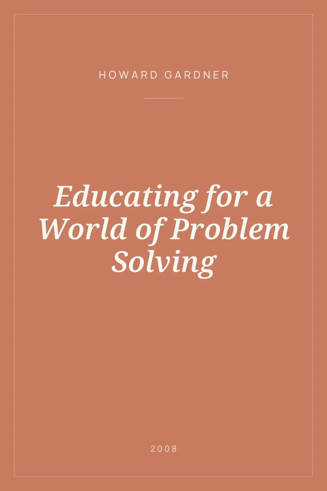 Portada de Educating for a World of Problem Solving