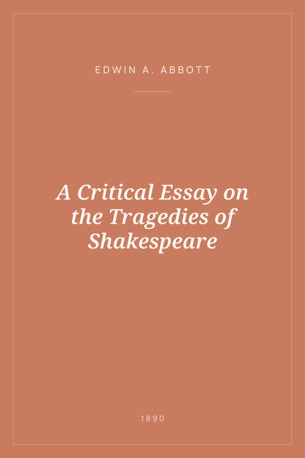 Portada de A Critical Essay on the Tragedies of Shakespeare
