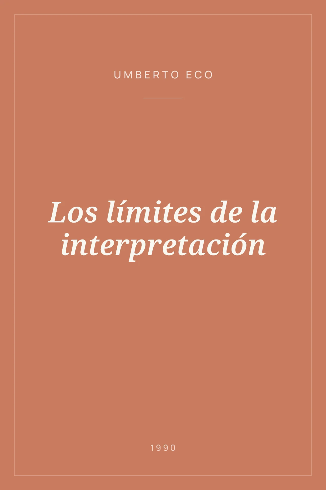 Portada de Los límites de la interpretación