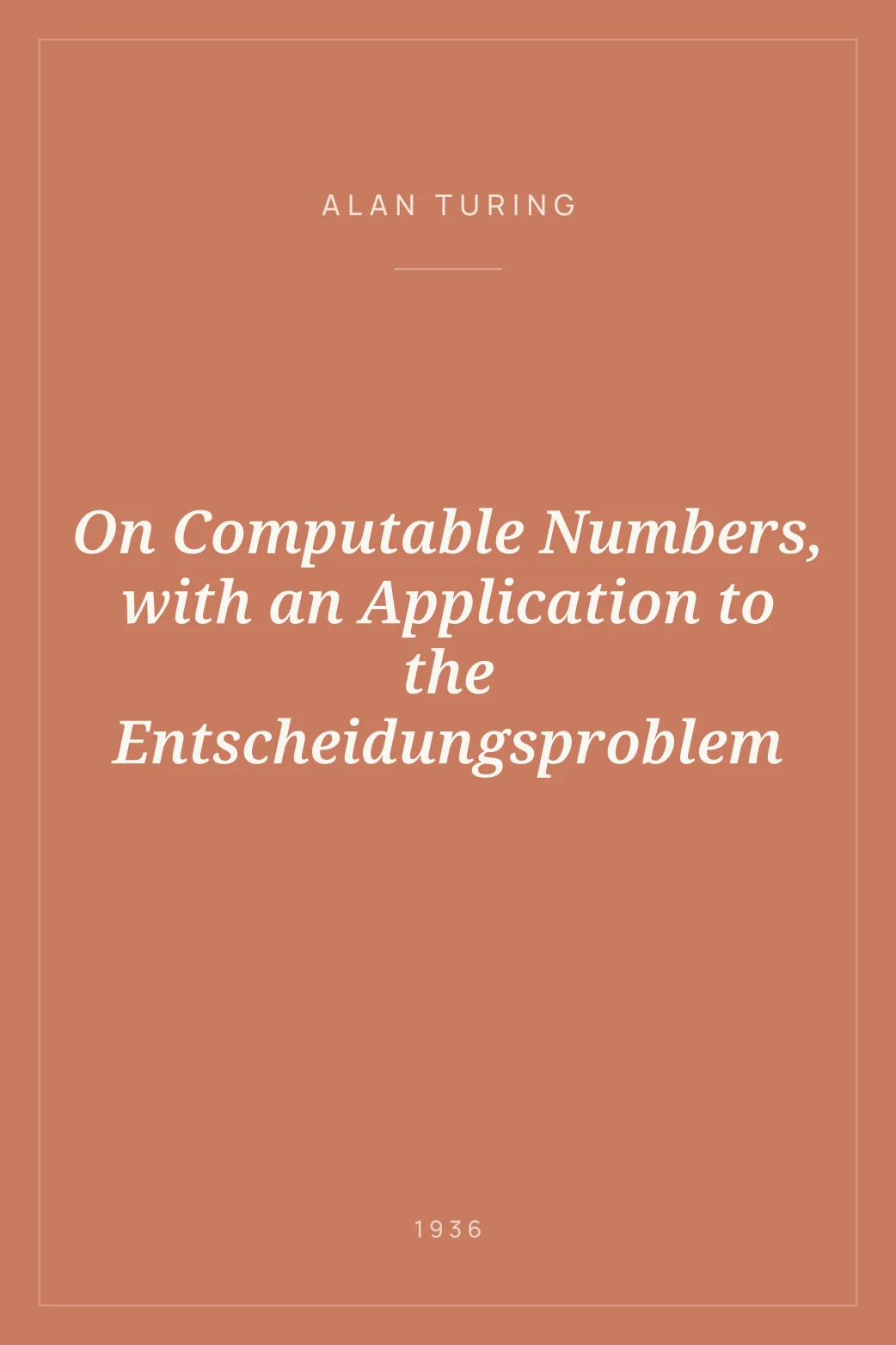 Portada de On Computable Numbers, with an Application to the Entscheidungsproblem