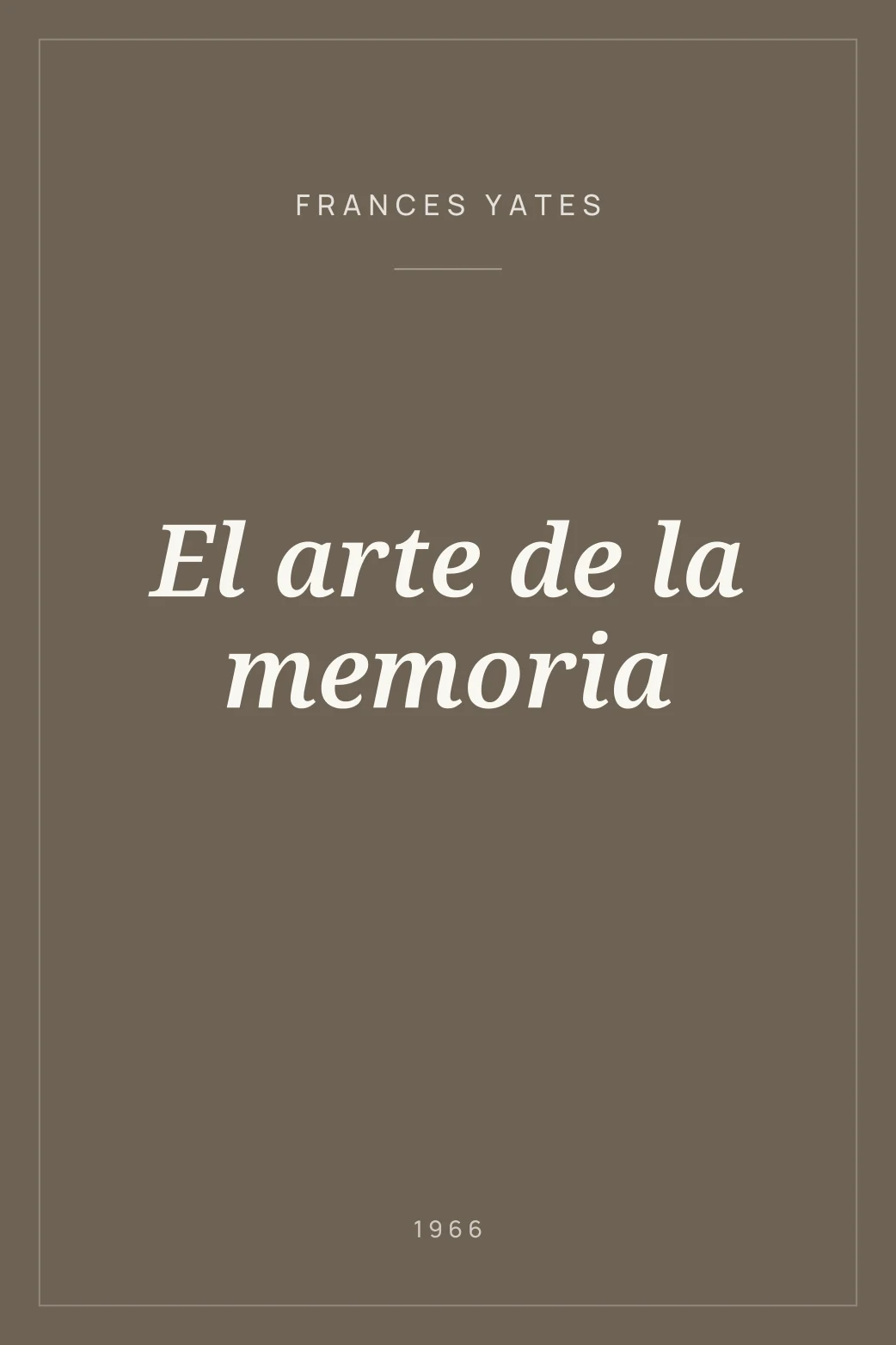 Portada de El arte de la memoria