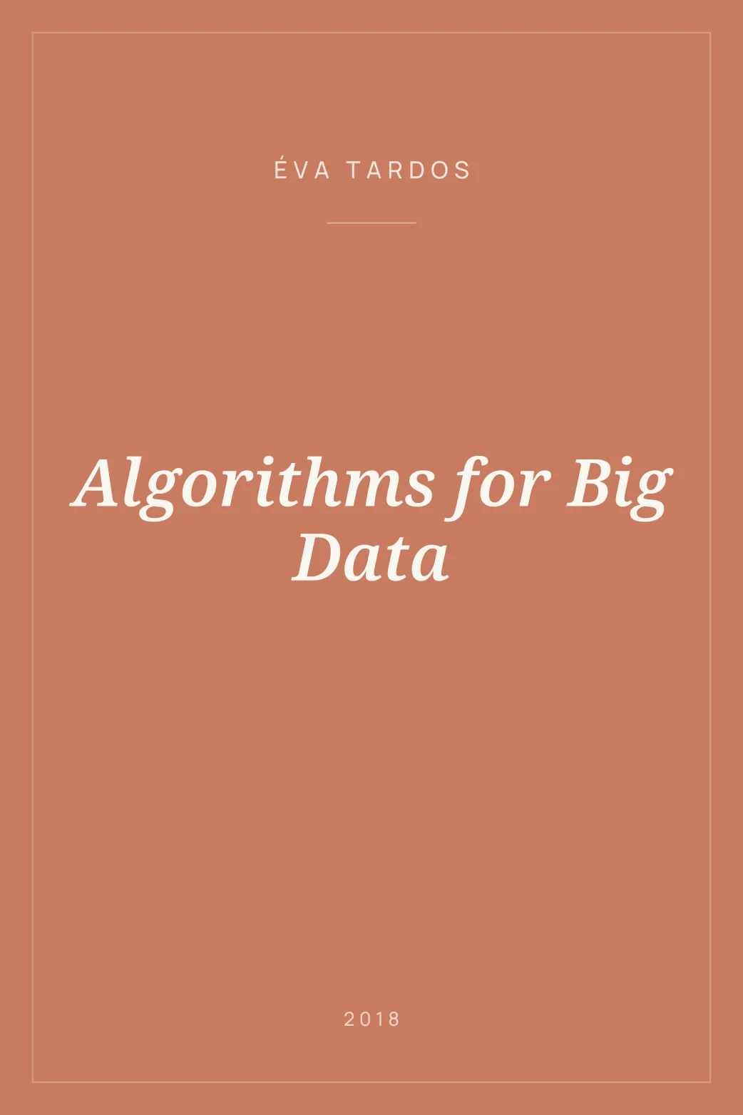 Portada de Algorithms for Big Data