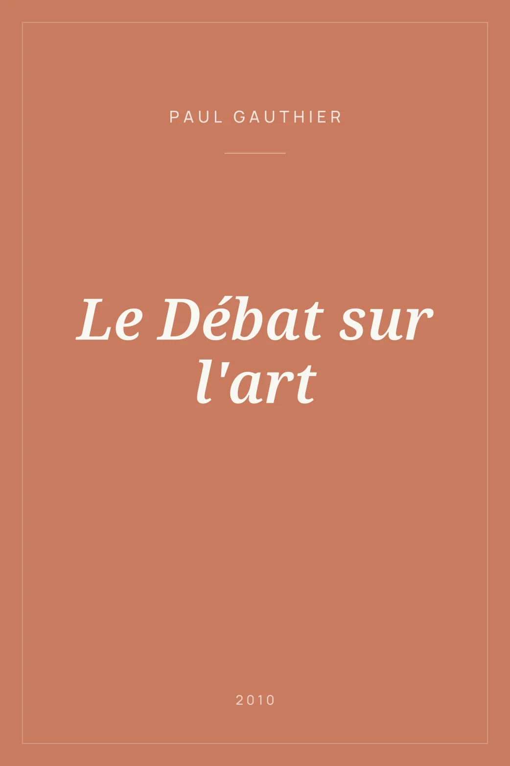 Portada de Le Débat sur l'art