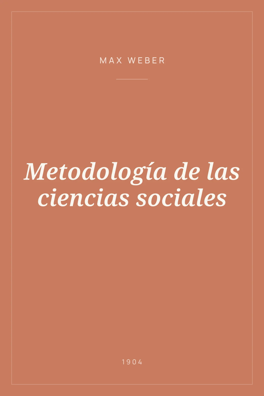 Portada de Metodología de las ciencias sociales
