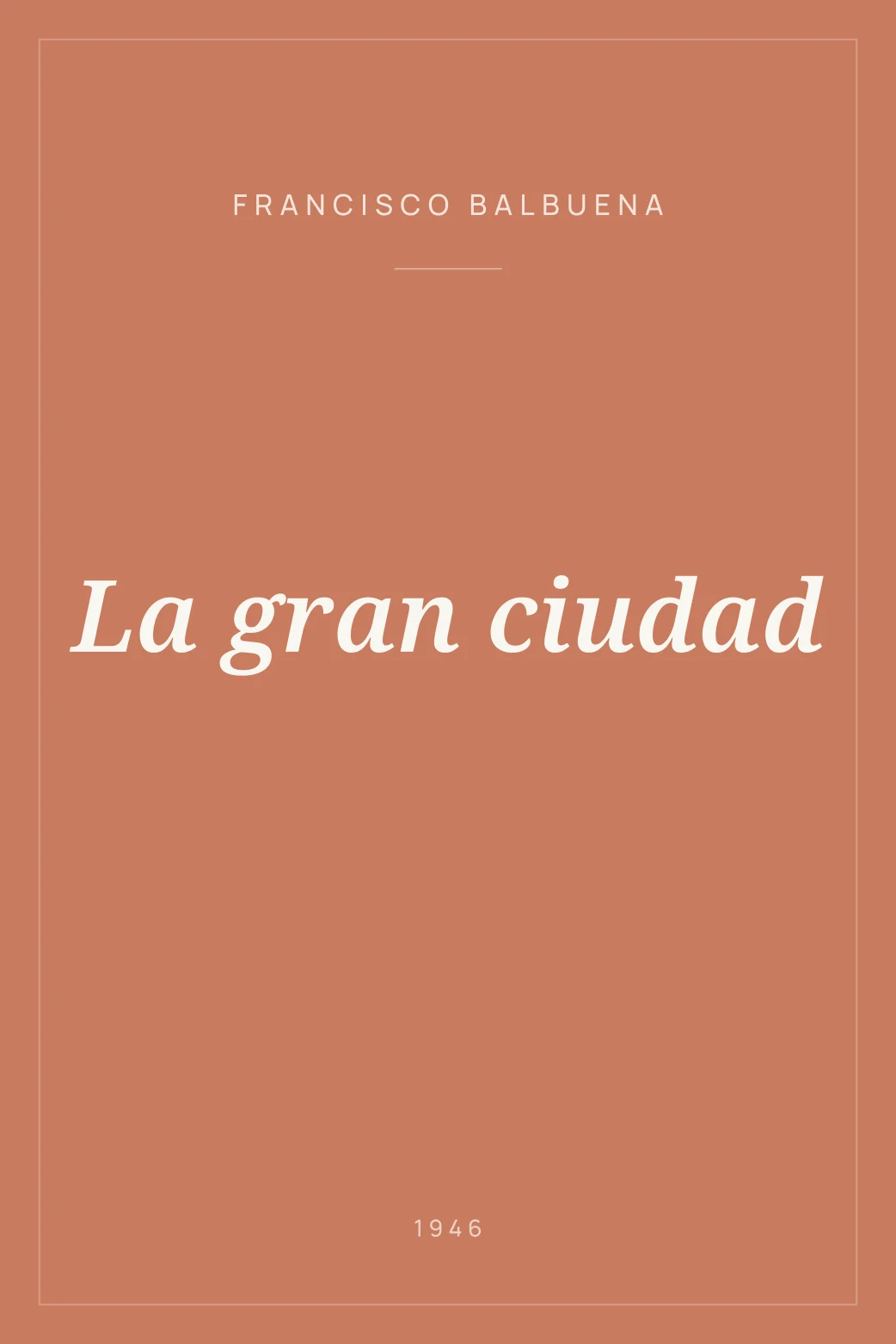 Portada de La gran ciudad