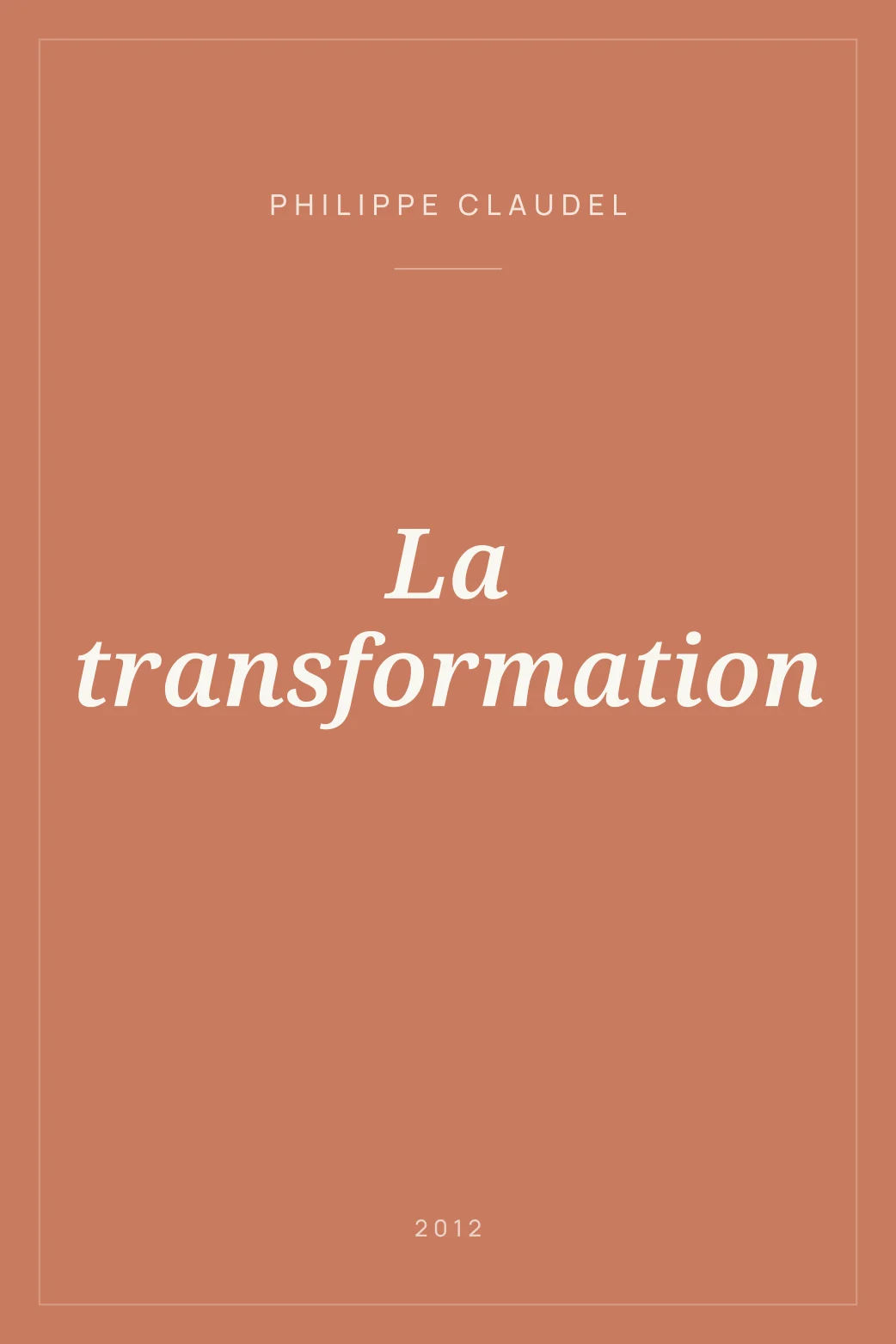 Portada de La transformation