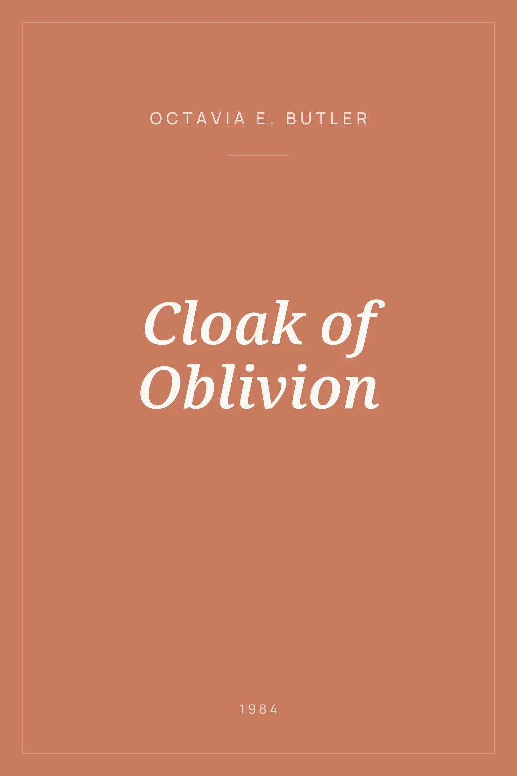 Portada de Cloak of Oblivion