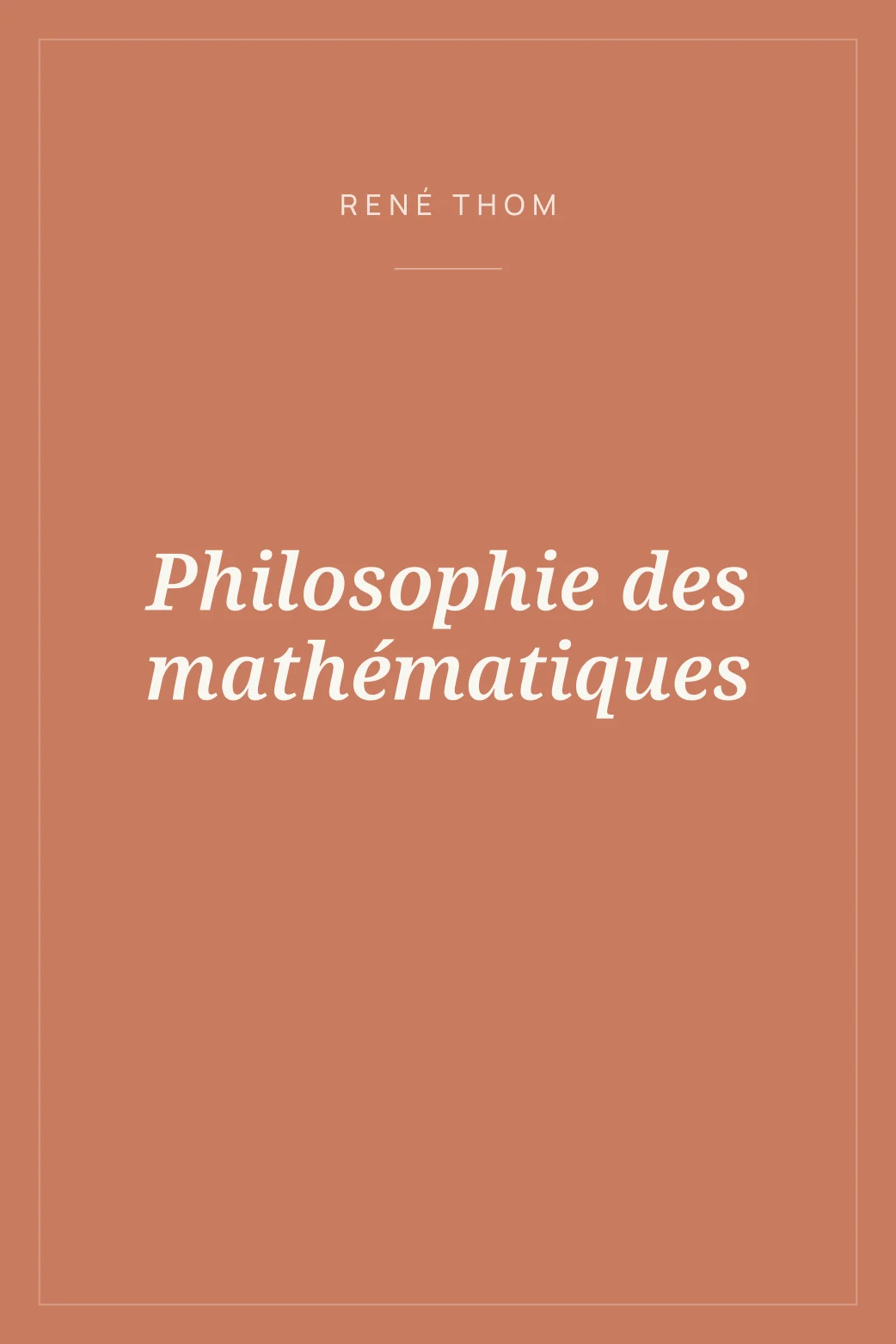 Portada de Philosophie des mathématiques