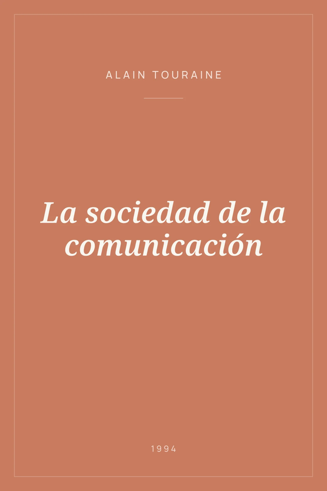 Portada de La sociedad de la comunicación