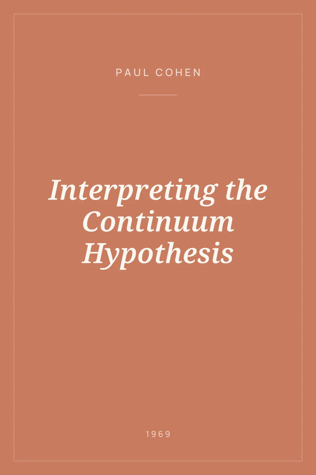 Portada de Interpreting the Continuum Hypothesis