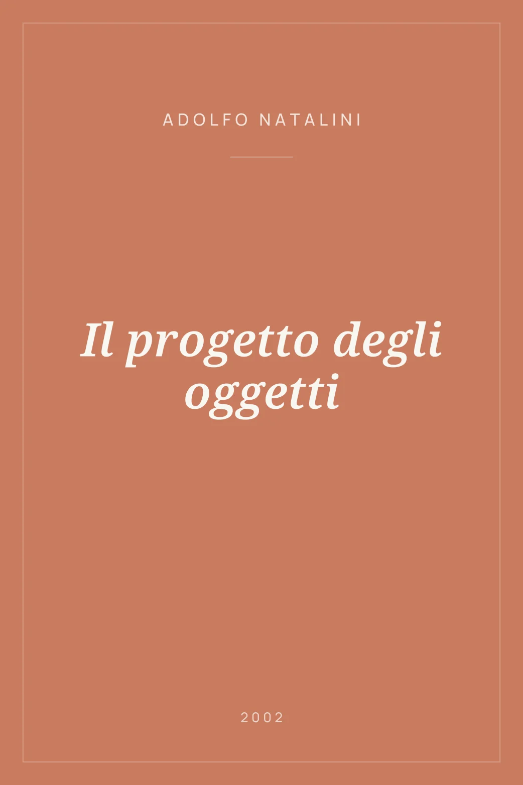 Portada de Il progetto degli oggetti