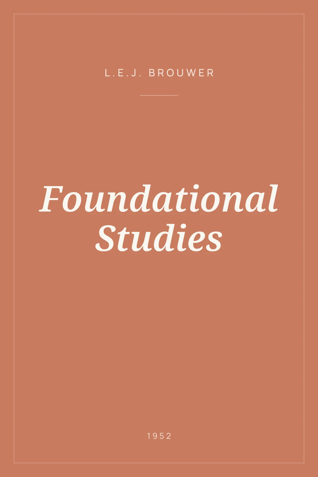 Portada de Foundational Studies