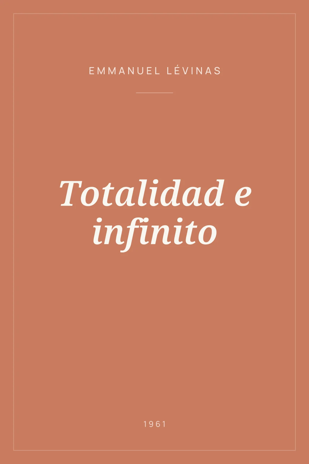 Portada de Totalidad e infinito