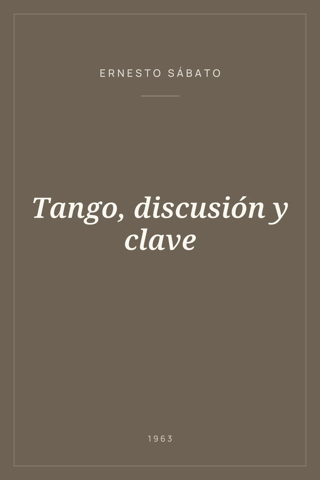 Portada de Tango, discusión y clave
