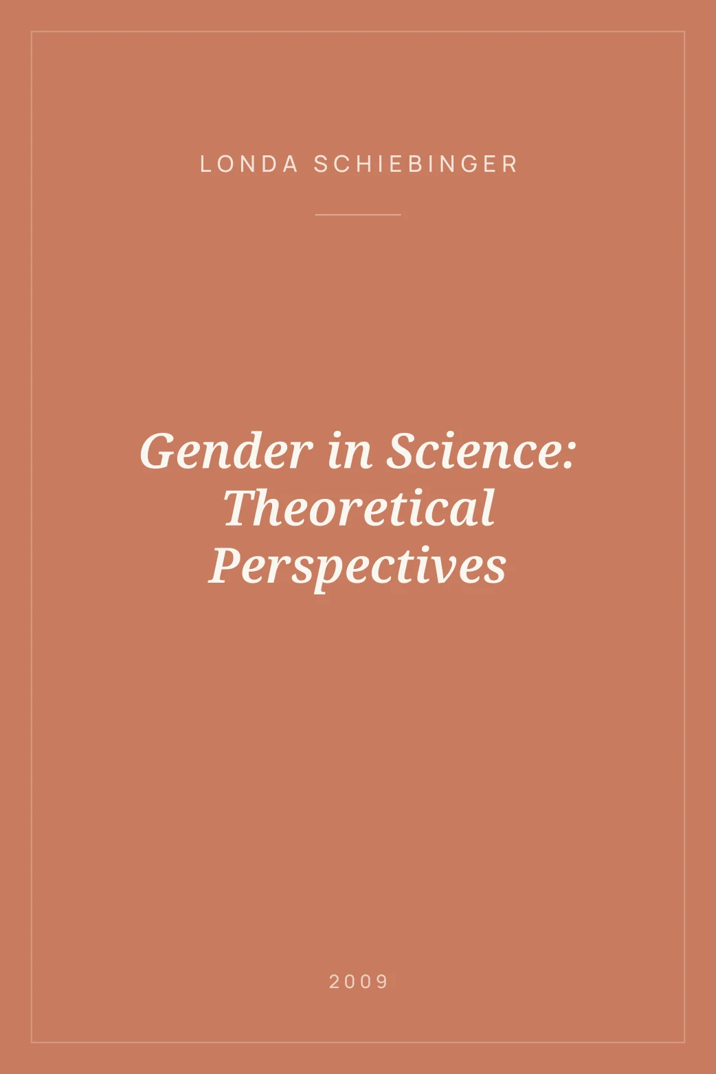 Portada de Gender in Science: Theoretical Perspectives
