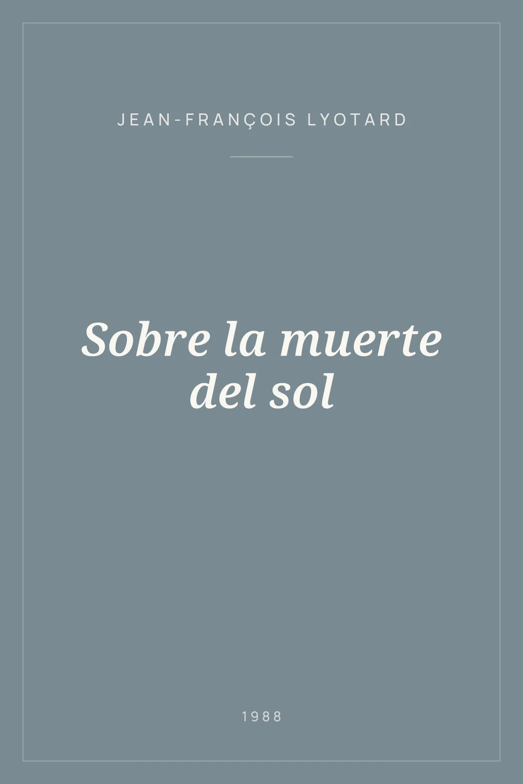 Portada de Sobre la muerte del sol