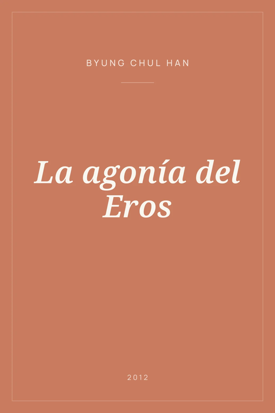 Portada de La agonía del Eros