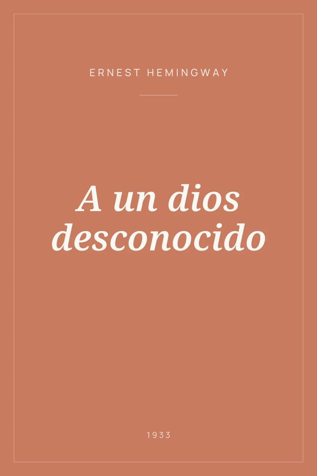 Portada de A un dios desconocido