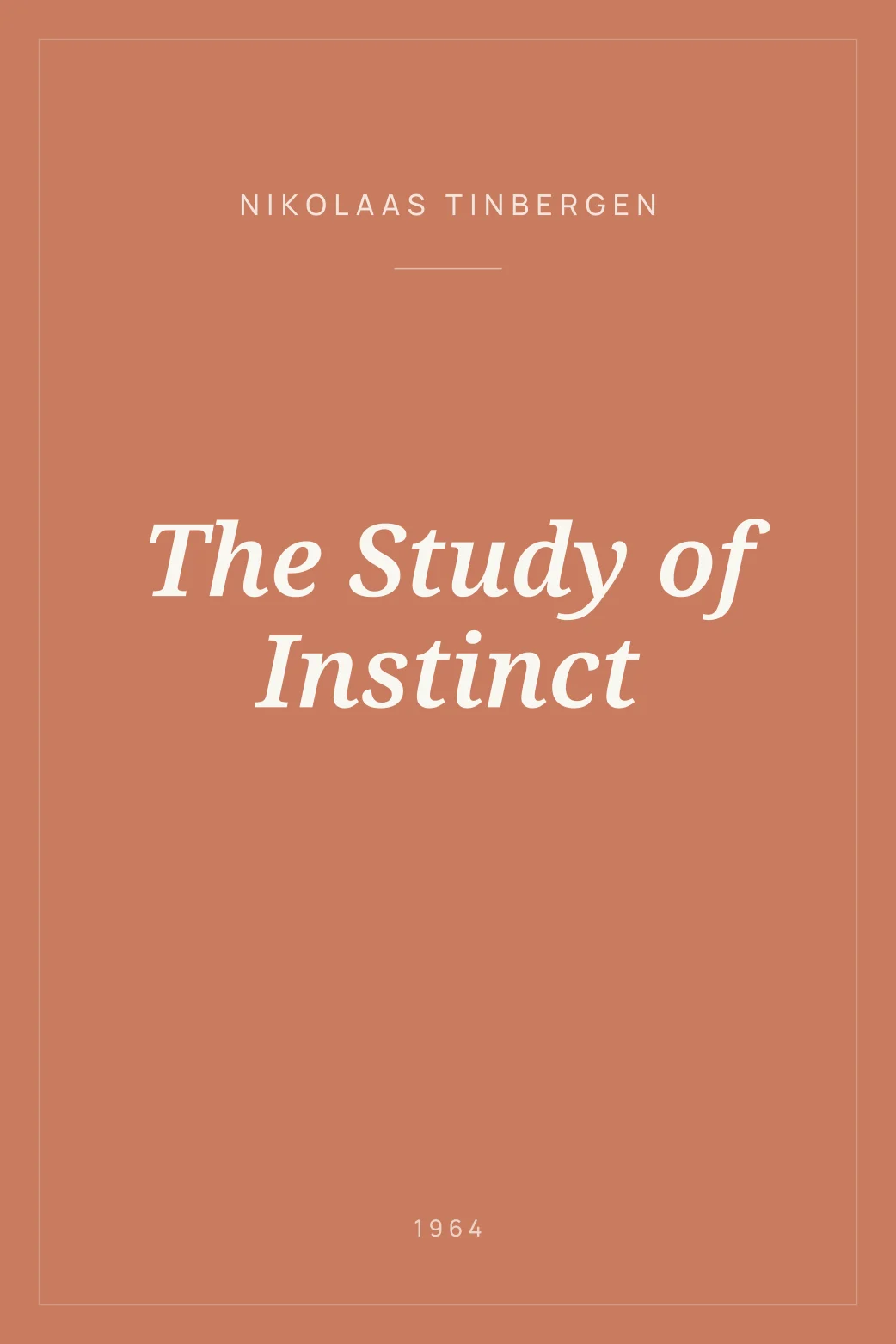 Portada de The Study of Instinct