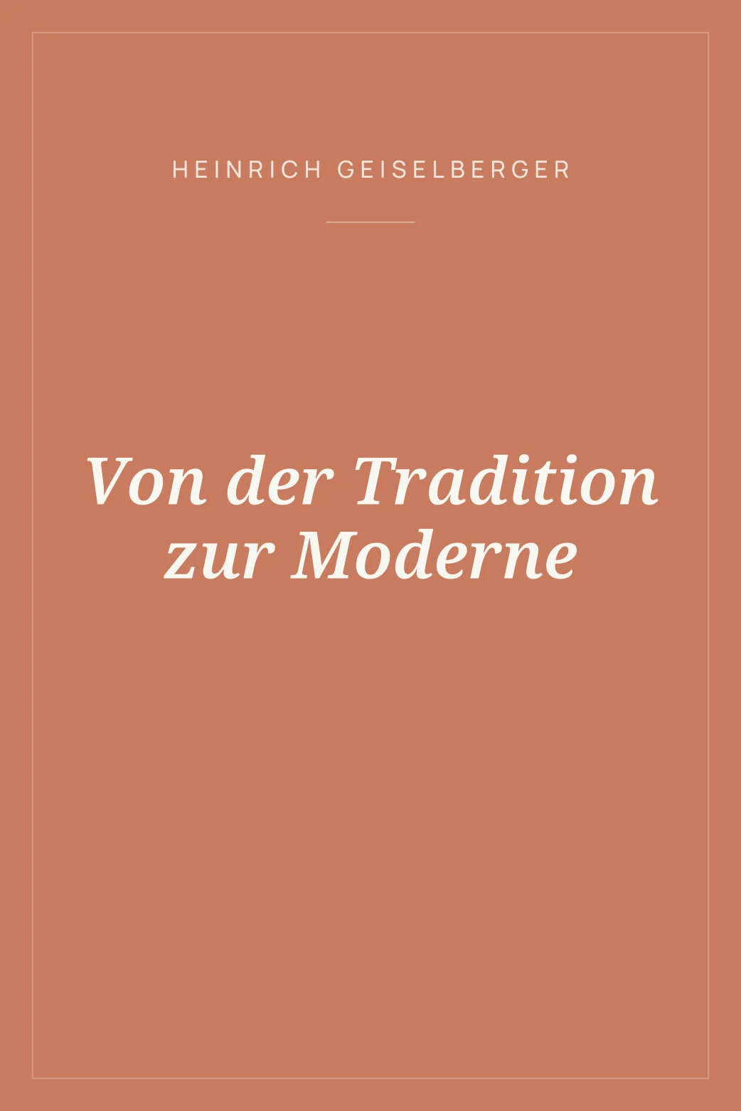 Portada de Von der Tradition zur Moderne