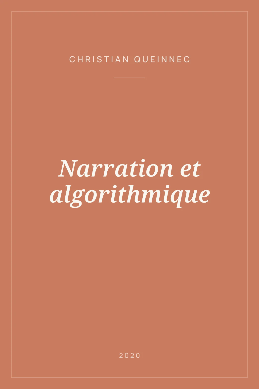 Portada de Narration et algorithmique