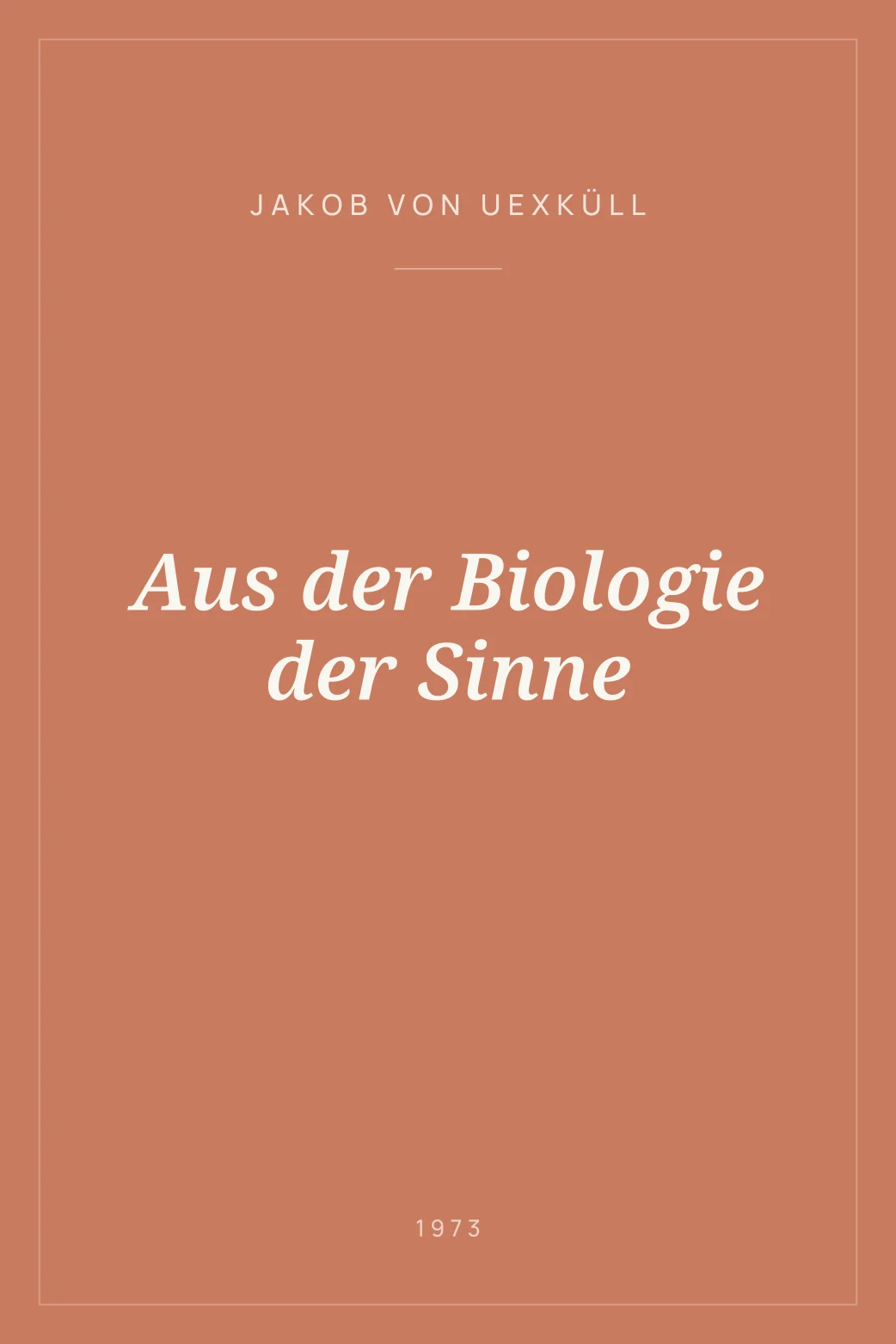 Portada de Aus der Biologie der Sinne