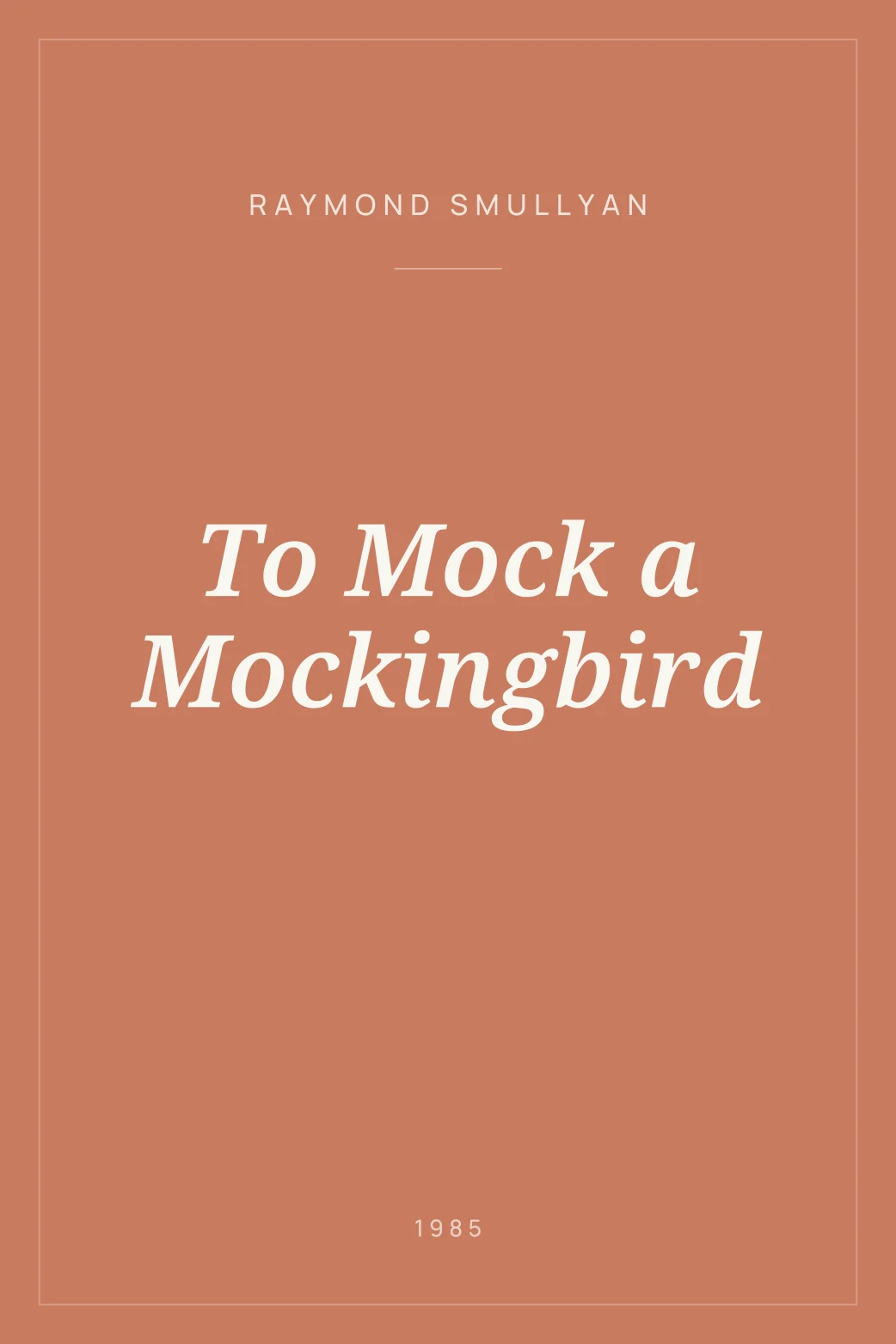 Portada de To Mock a Mockingbird