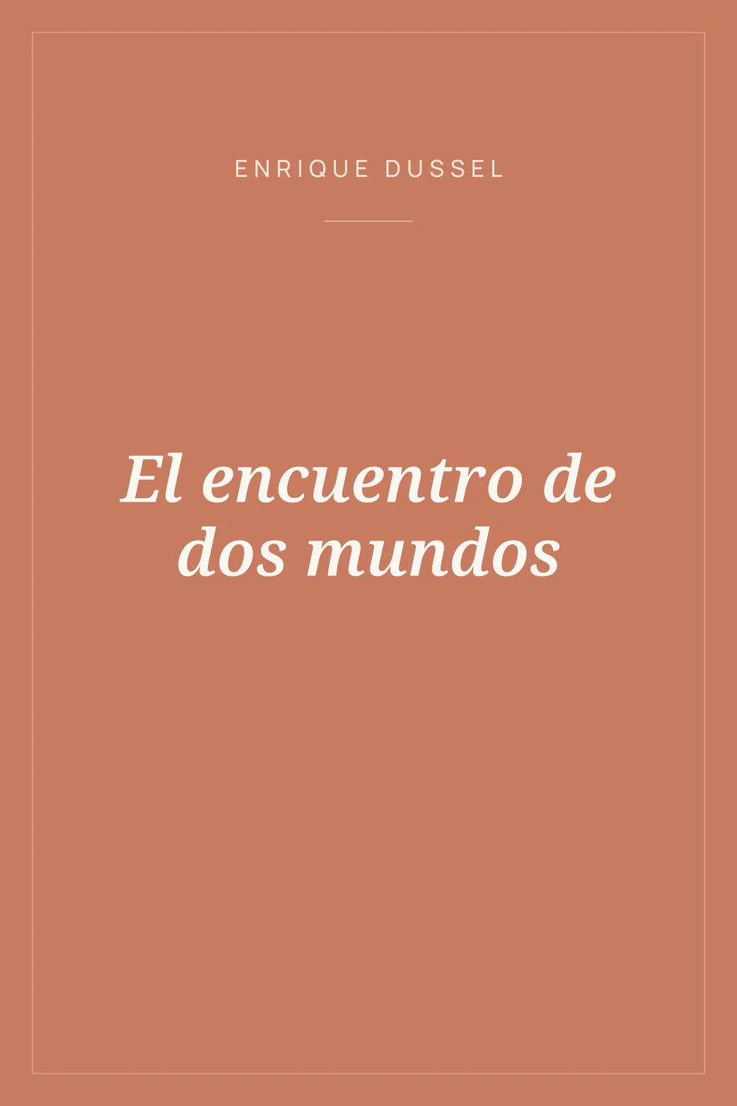 Portada de El encuentro de dos mundos