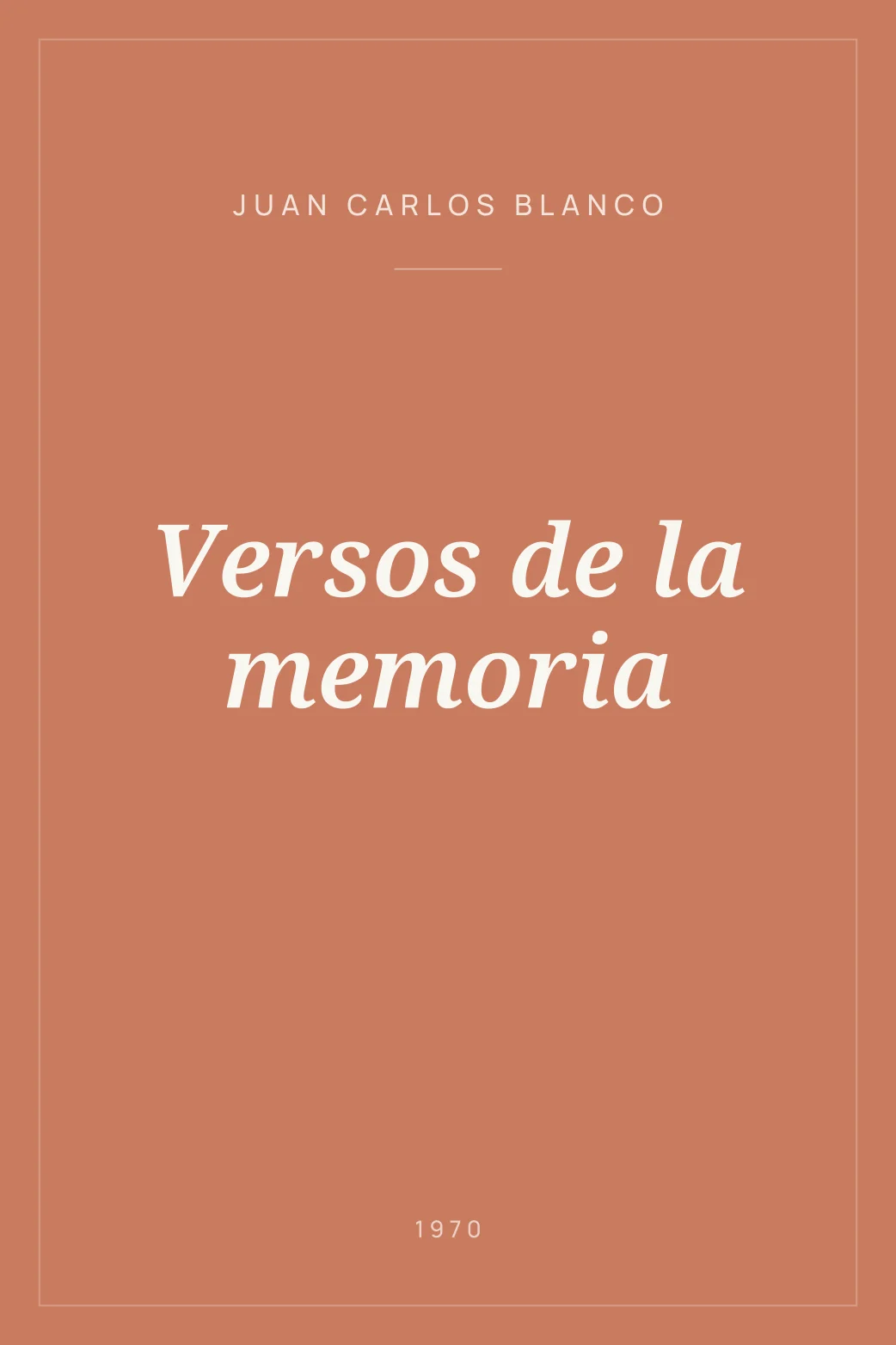 Portada de Versos de la memoria