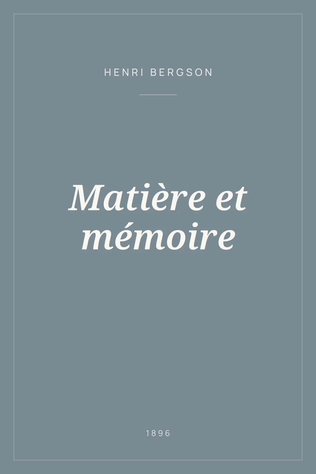 Portada de Matière et mémoire