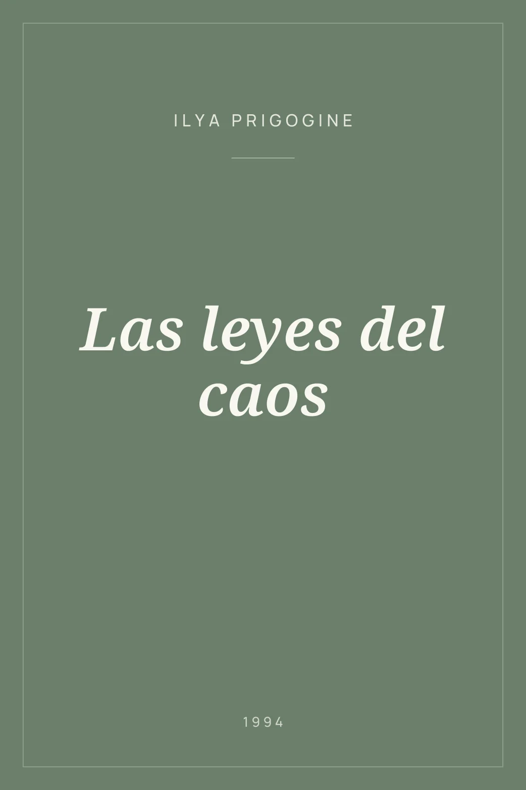 Portada de Las leyes del caos