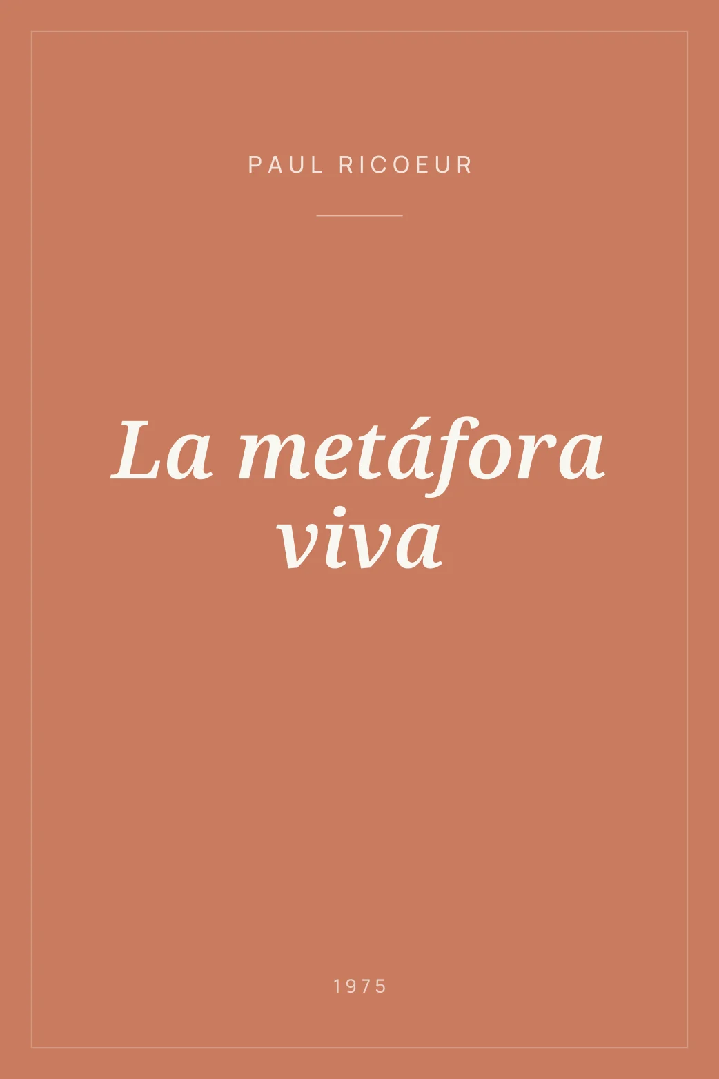 Portada de La metáfora viva