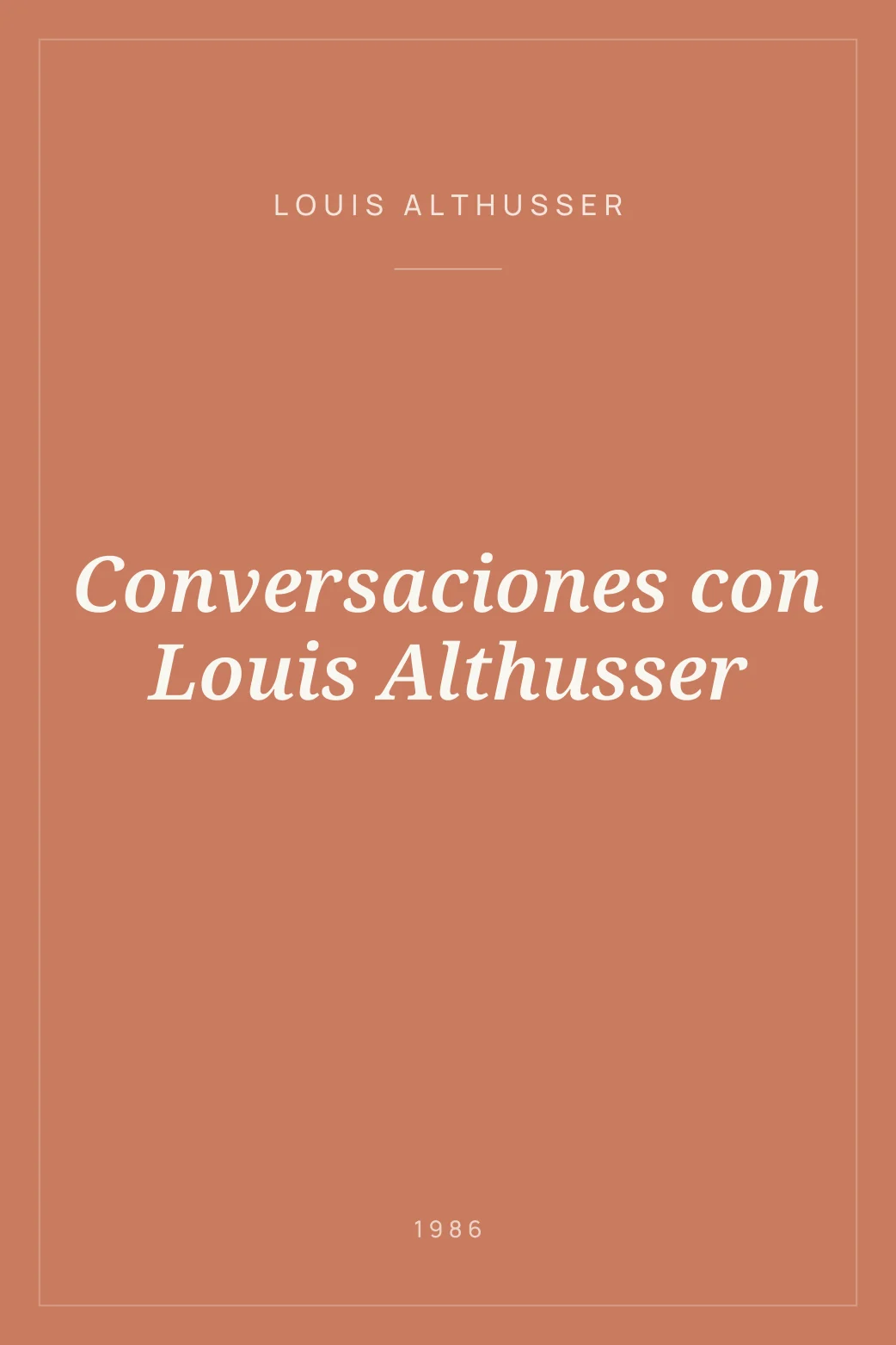 Portada de Conversaciones con Louis Althusser
