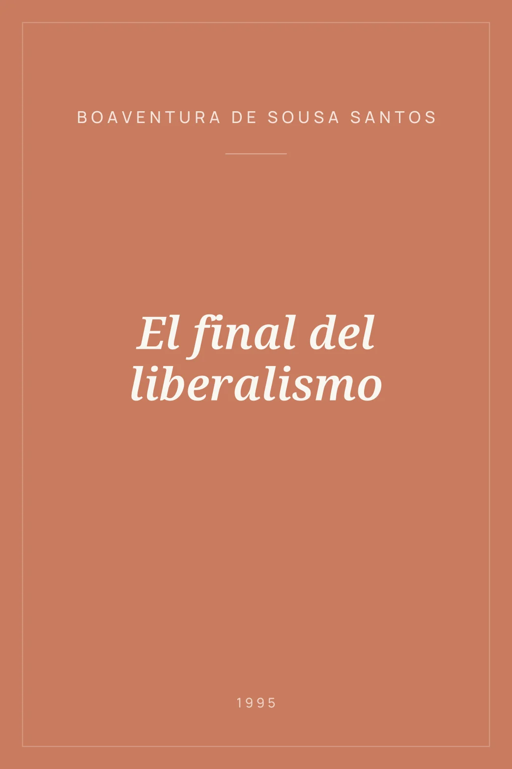 Portada de El final del liberalismo