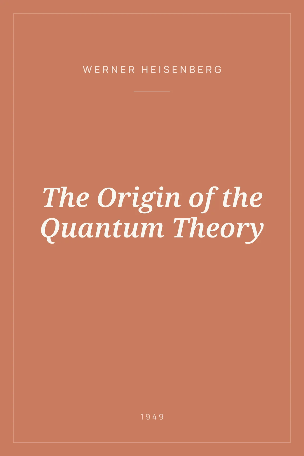 Portada de The Origin of the Quantum Theory