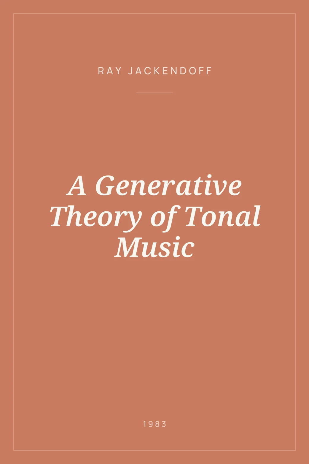Portada de A Generative Theory of Tonal Music