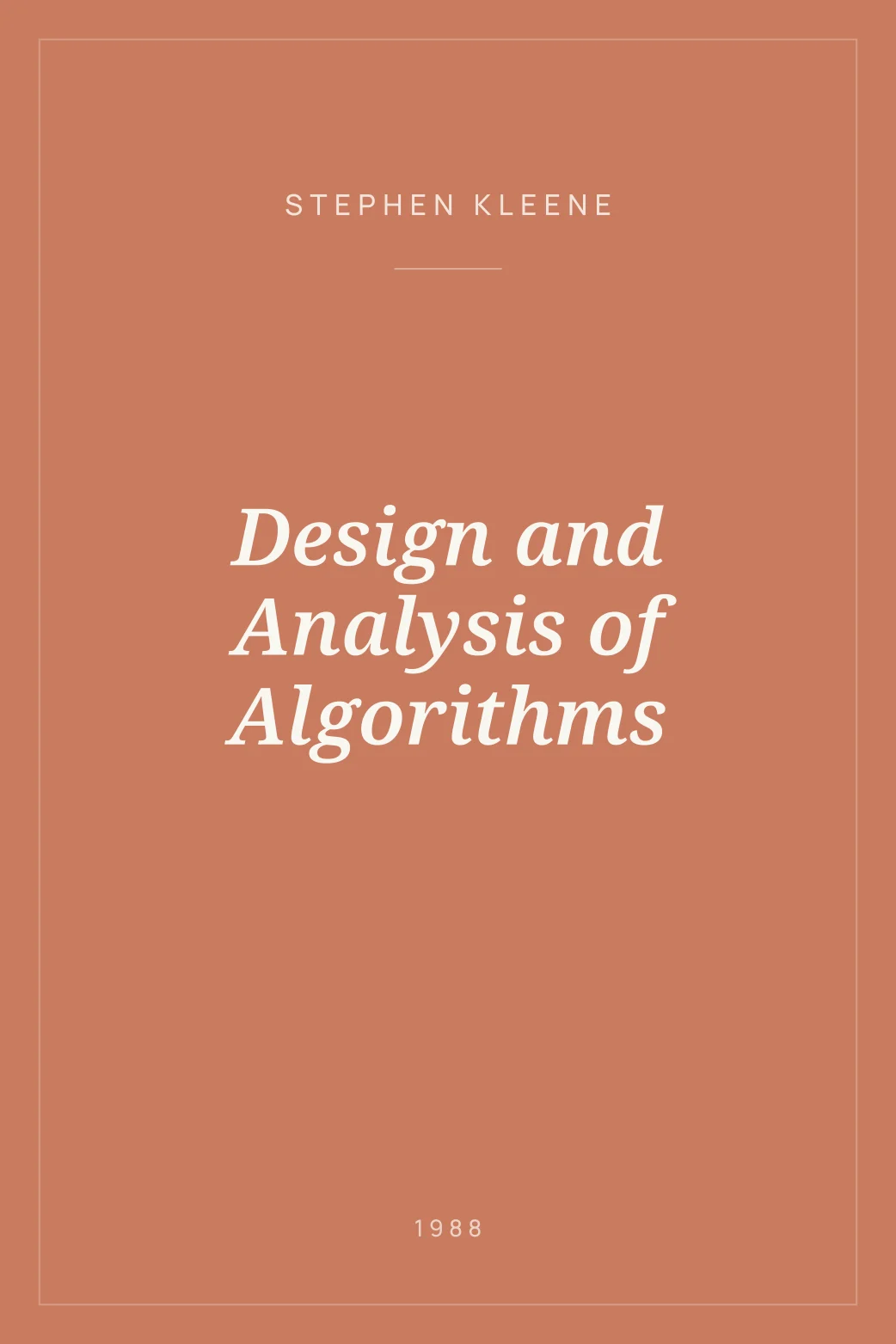 Portada de Design and Analysis of Algorithms