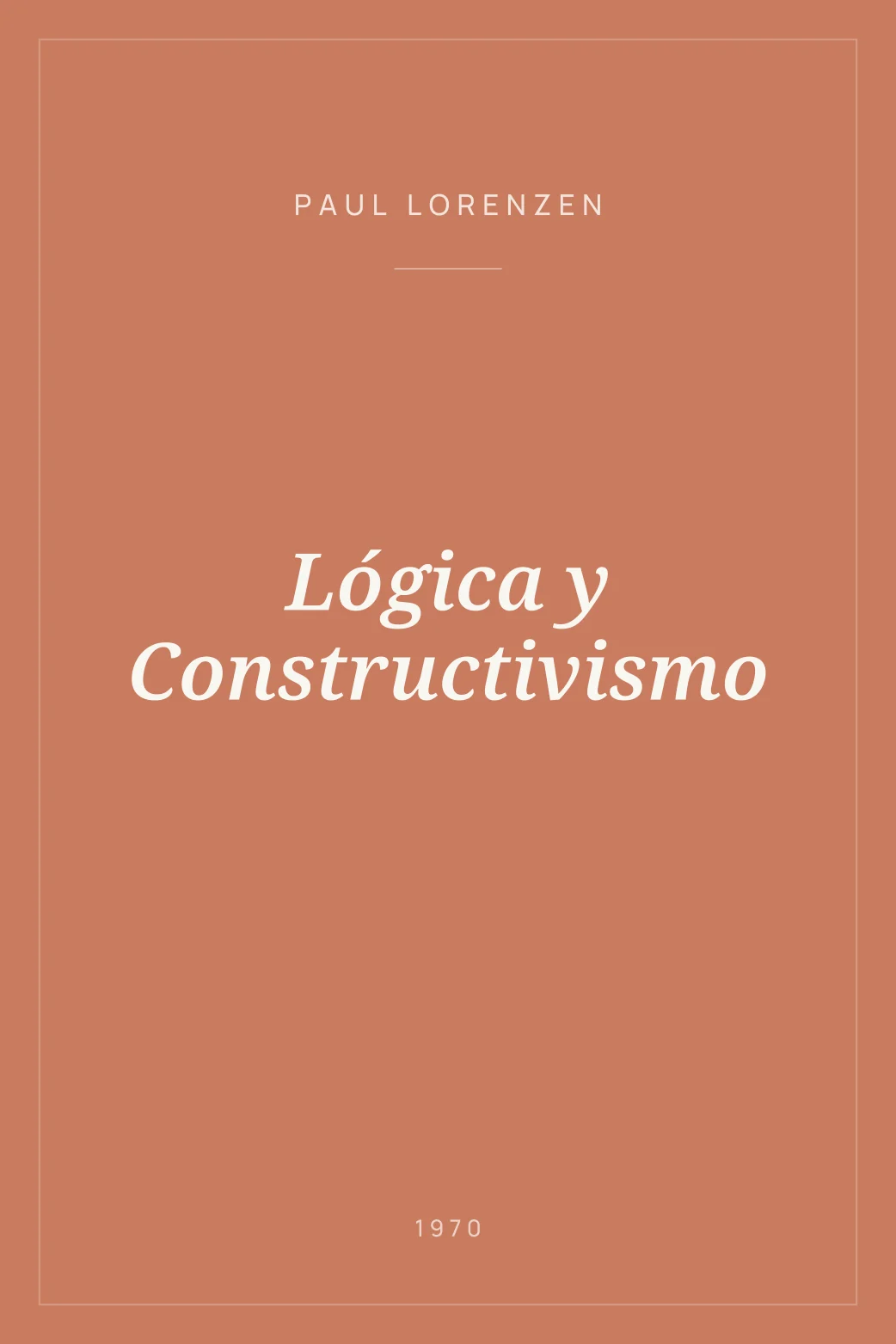 Portada de Lógica y Constructivismo