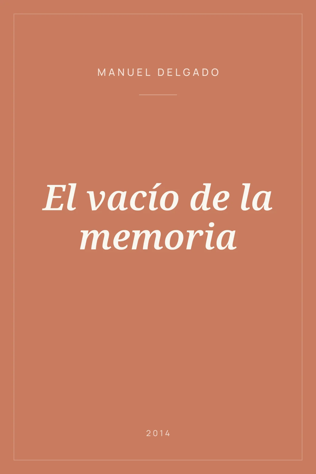 Portada de El vacío de la memoria