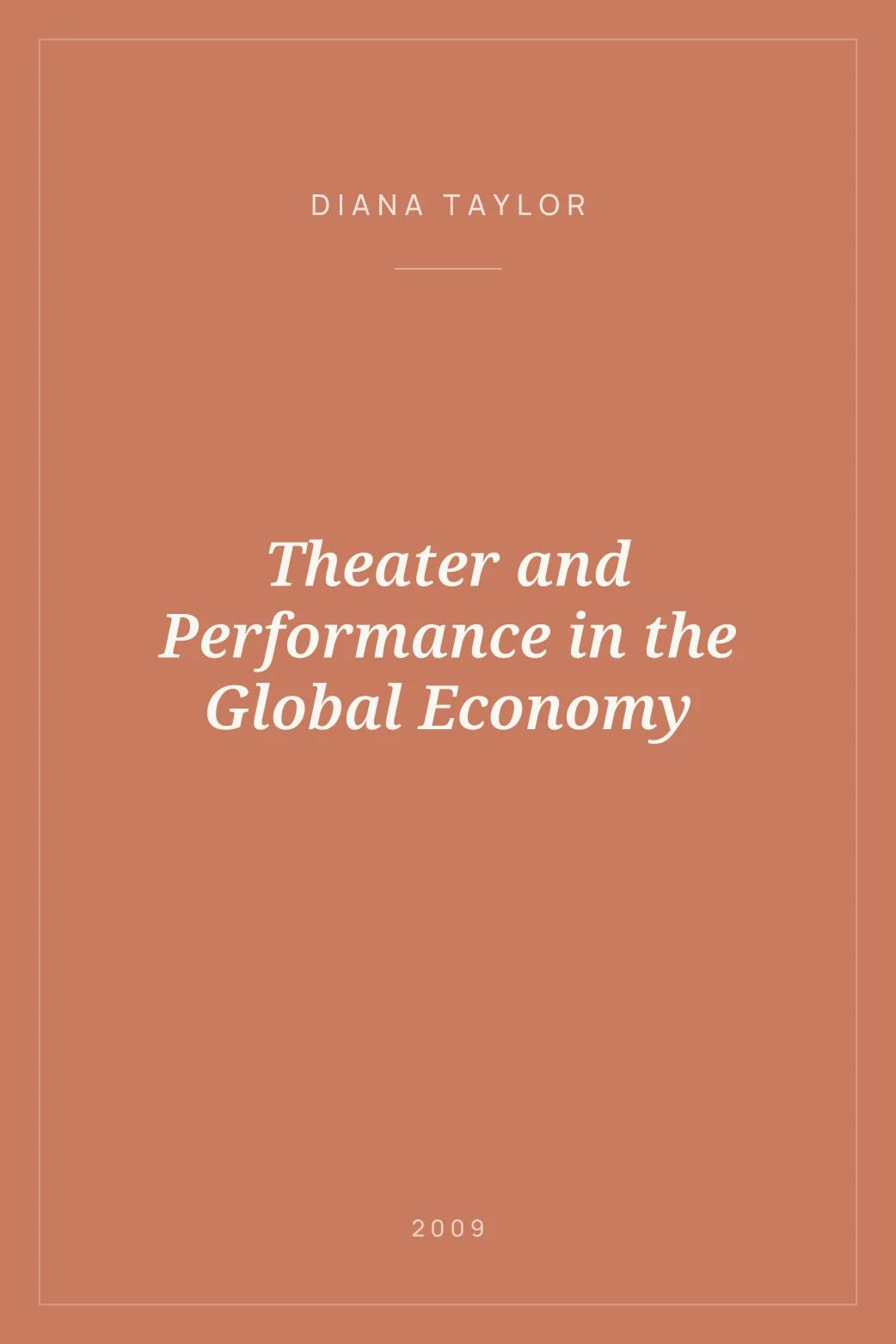 Portada de Theater and Performance in the Global Economy