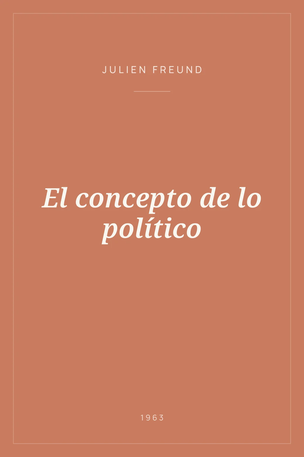 Portada de El concepto de lo político