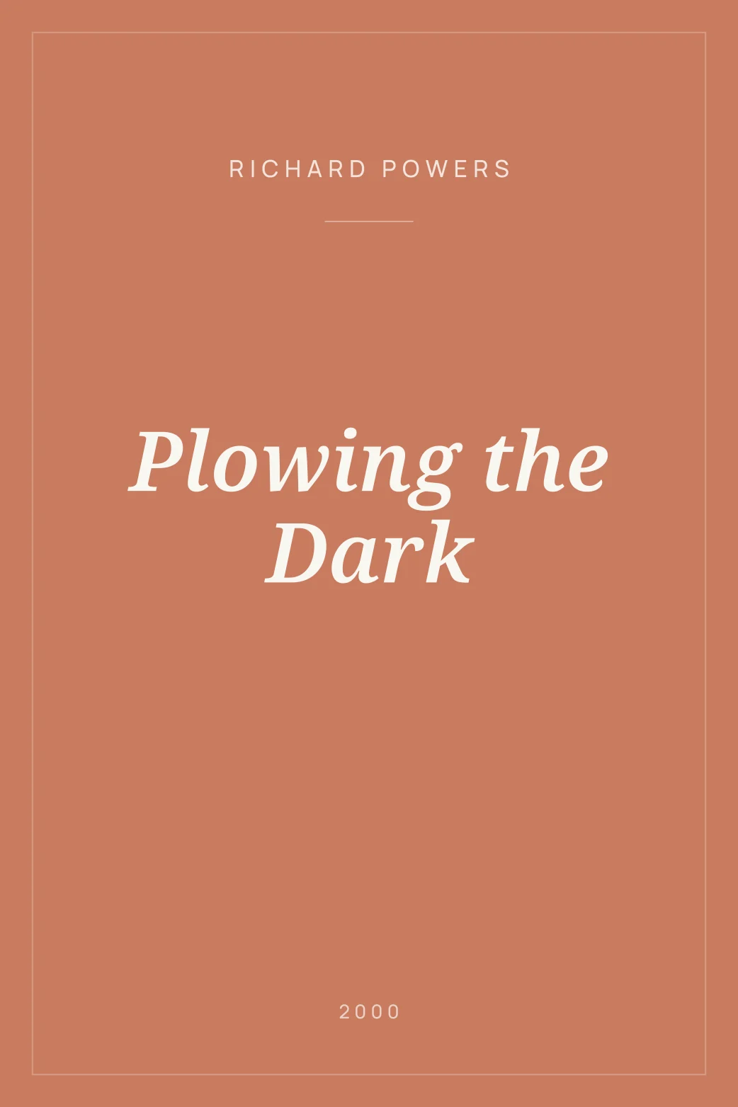 Portada de Plowing the Dark