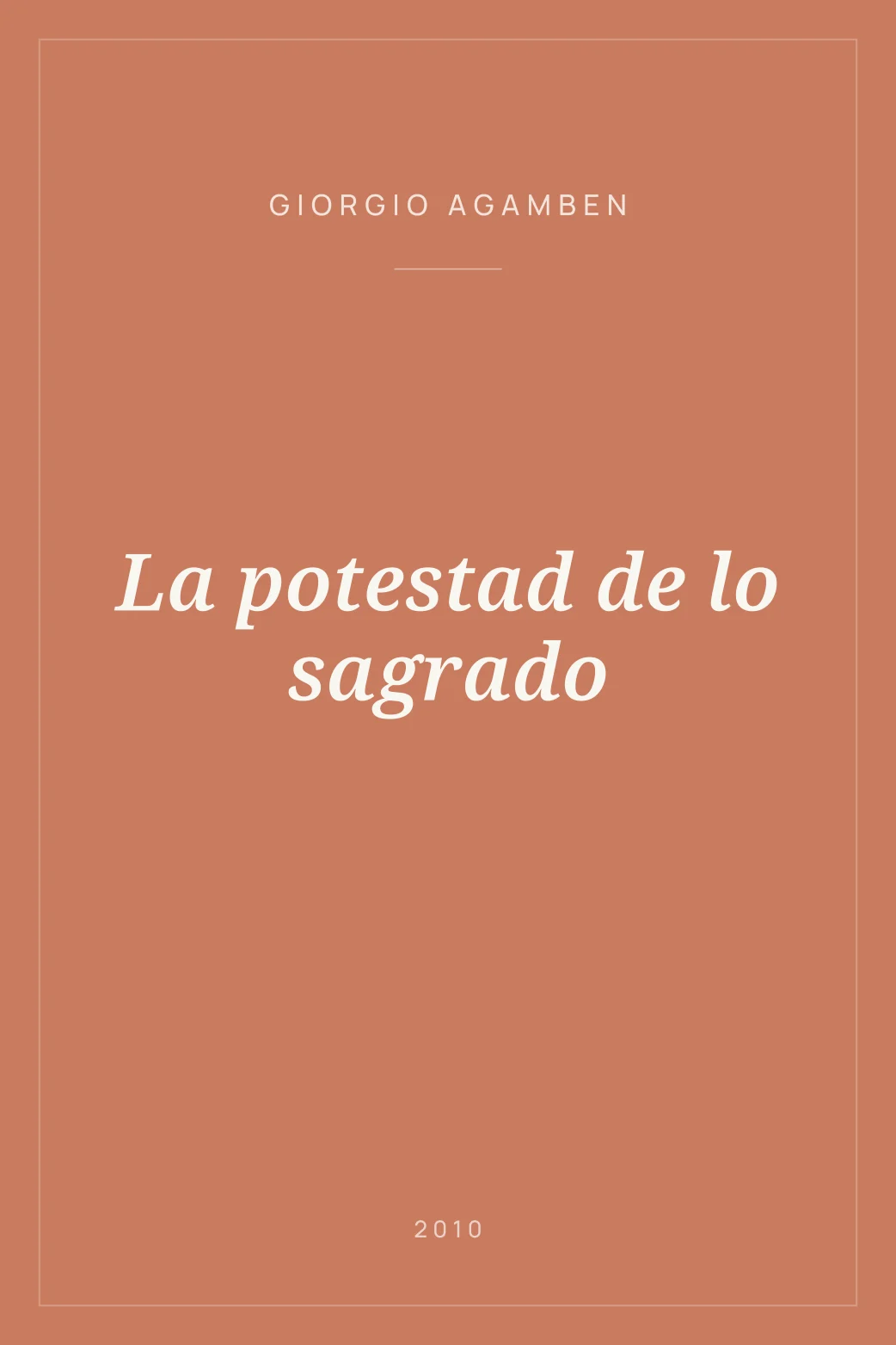 Portada de La potestad de lo sagrado