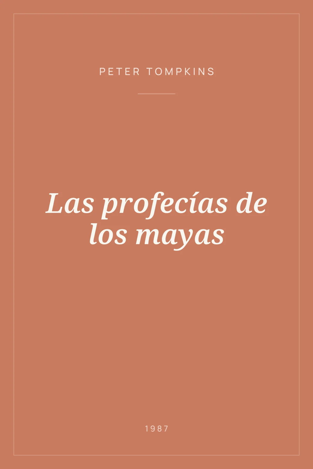 Portada de Las profecías de los mayas