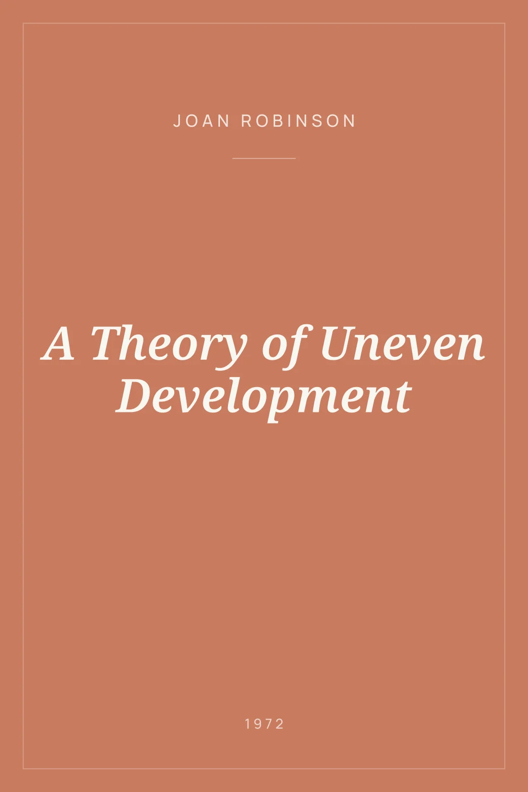 Portada de A Theory of Uneven Development