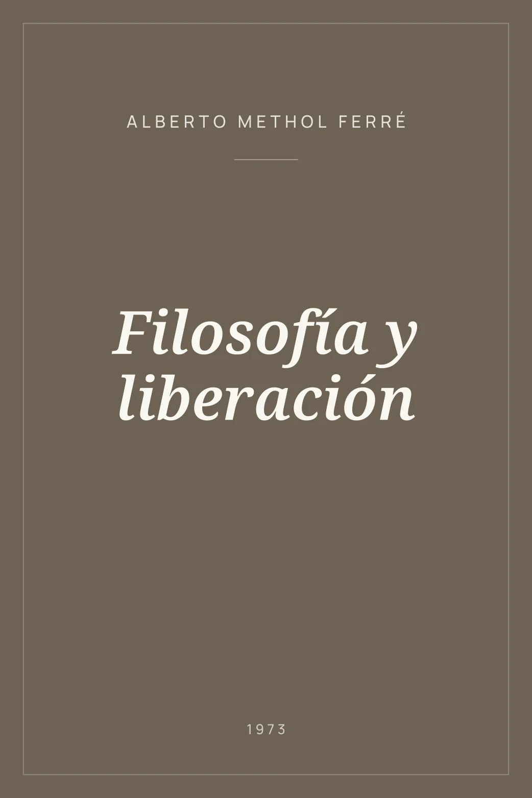Portada de Filosofía y liberación