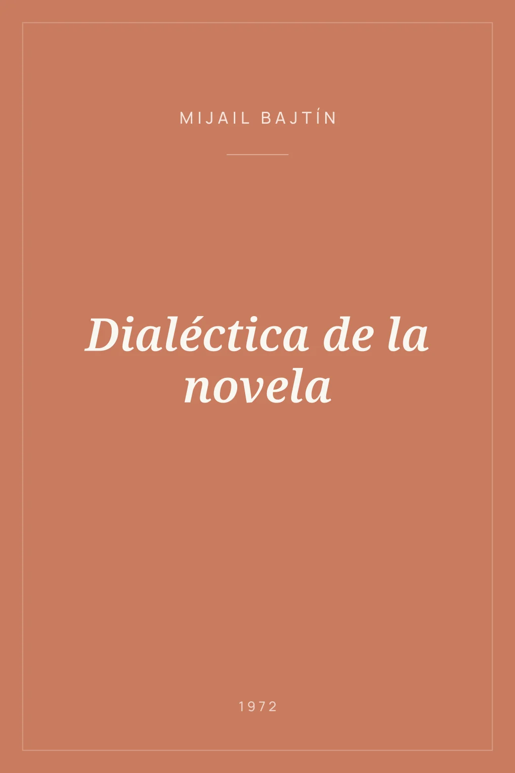 Portada de Dialéctica de la novela