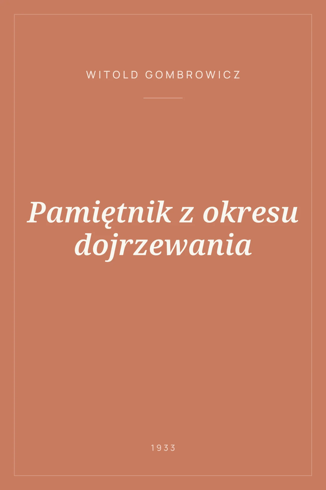 Portada de Pamiętnik z okresu dojrzewania