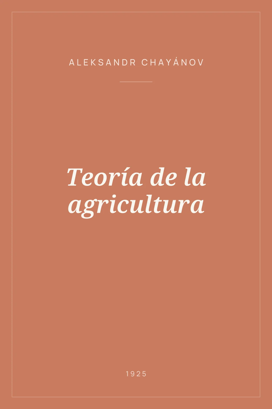 Portada de Teoría de la agricultura