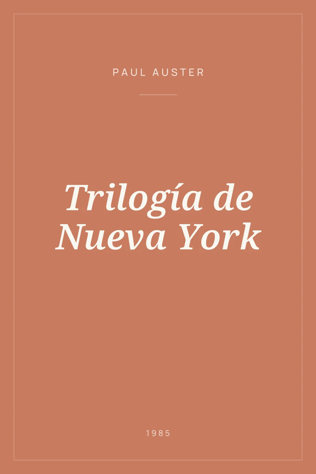 Portada de Trilogía de Nueva York